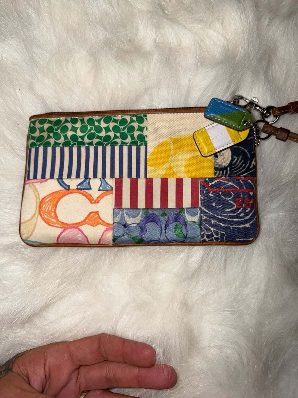 Coach Hampton Spring Patchwork Wristlet Multi-Color - Picture 2 of 3